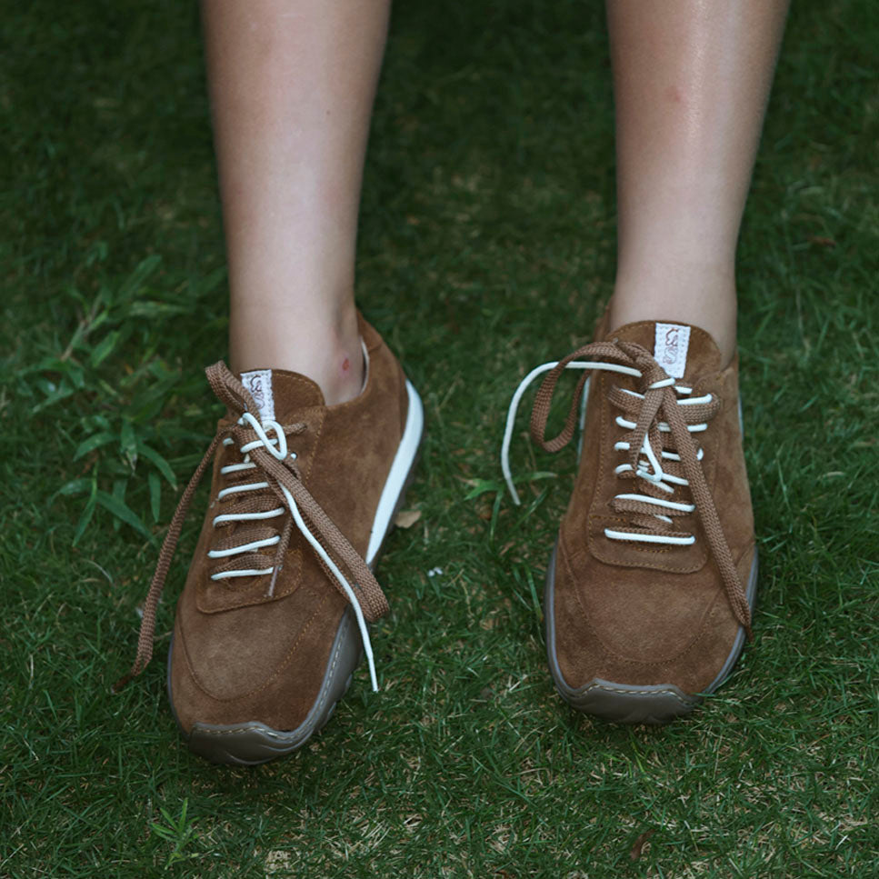 Velor Sigaro leather barefoot sneakers with laces Eli Soft | Eli 1957