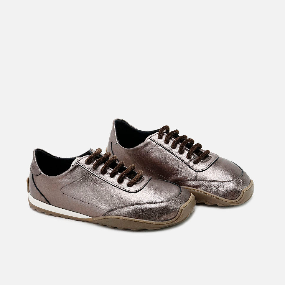 Sneakers barefoot Metalcris in pelle marrone con lacci Eli Soft | Eli 1957