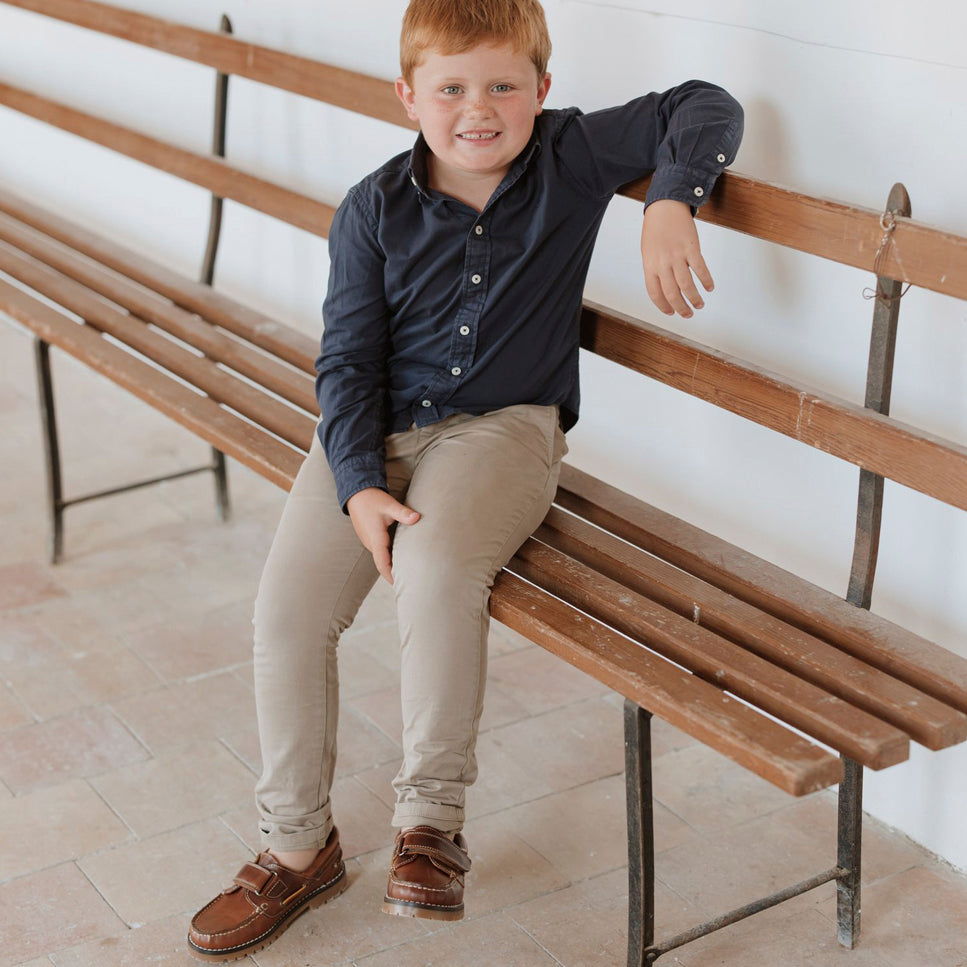 Brown Sibaritas Hook-and-Loop Boat Shoes | Eli 1957