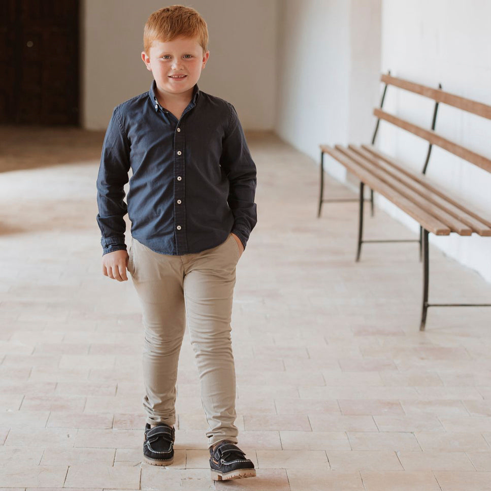 Nautical Shoes with Velcro Closure, Navy Blue, Sibaritas | Eli 1957