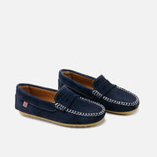Kiowa English leather loafers, navy, summer, white | Eli 1957