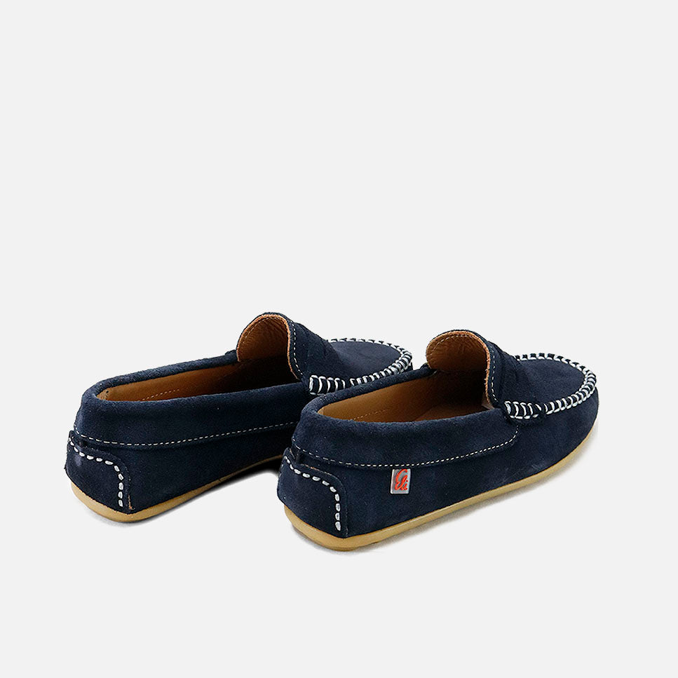 Kiowa English leather loafers, navy, summer, white | Eli 1957