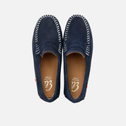 Kiowa English leather loafers, navy, summer, white | Eli 1957