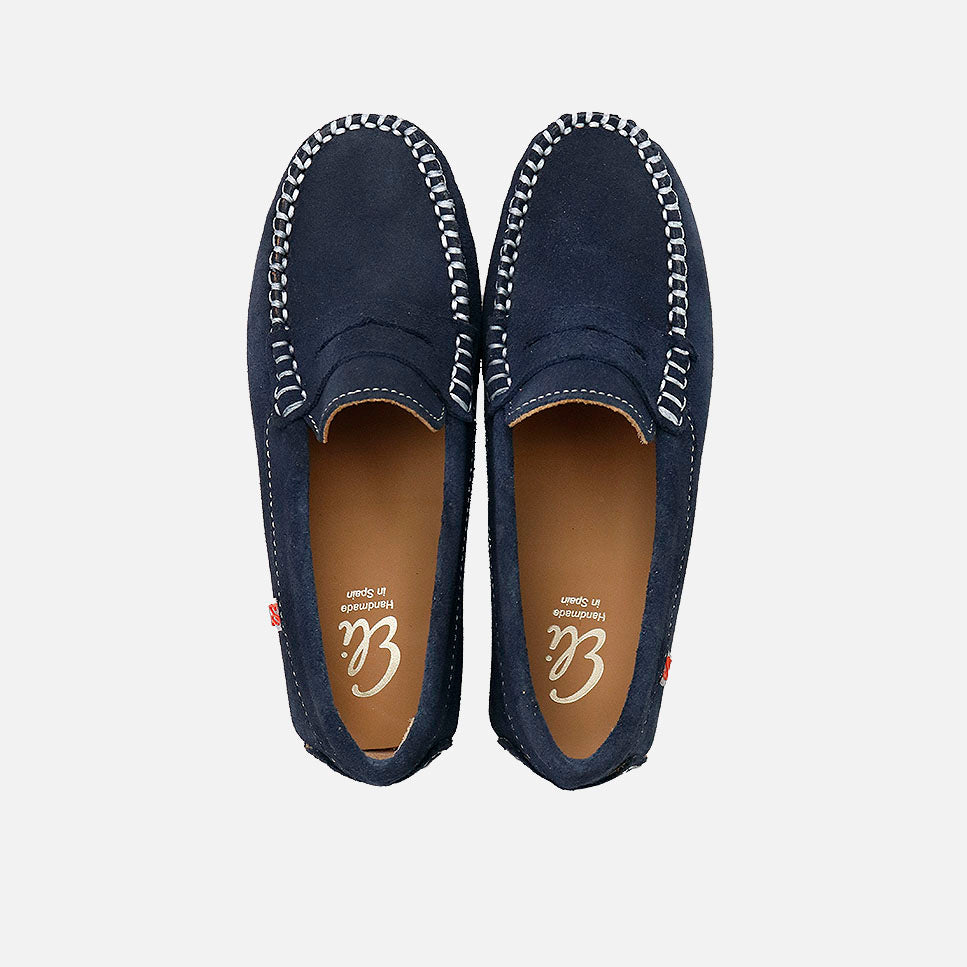 Kiowa English leather loafers, navy, summer, white | Eli 1957