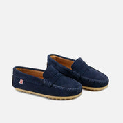 Kiowa English leather summer loafers, navy blue | Eli 1957