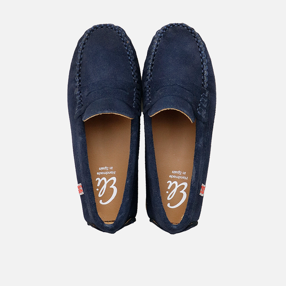 Kiowa English leather summer loafers, navy blue | Eli 1957