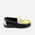 Sibaritas black and grapefruit Castilian loafers | Eli 1957