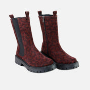 Wine Leo Sibaritas Elastic Leather Boots | Eli 1957