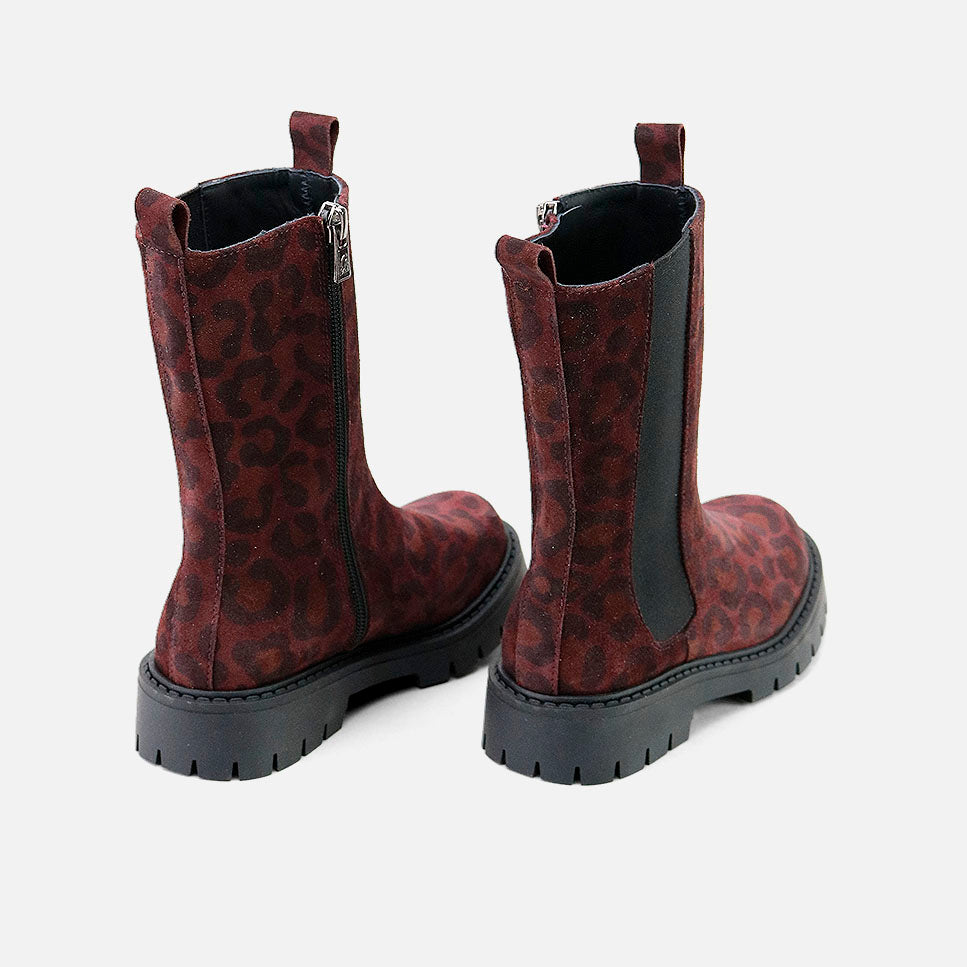 Wine Leo Sibaritas Elastic Leather Boots | Eli 1957