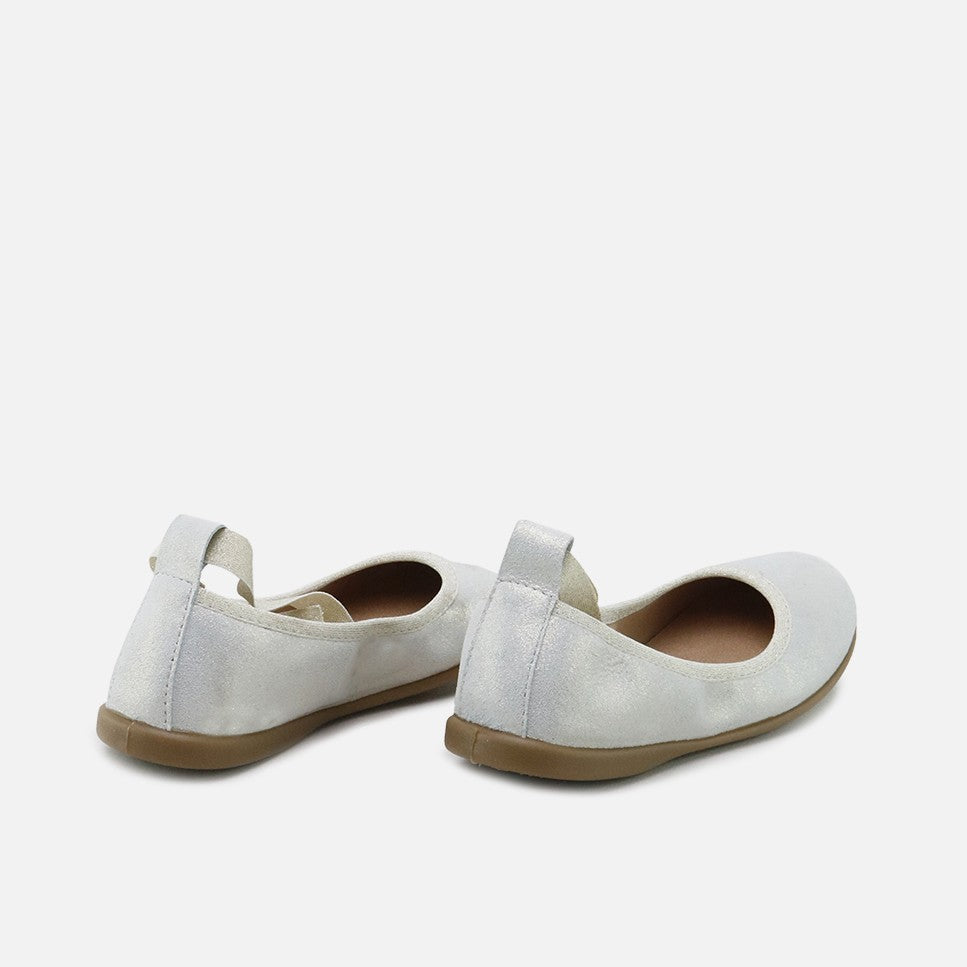 Ballerina Shoes with Elastic Ribbons Puntini Beige Elibasic | Eli 1957