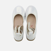 Ballerina Shoes with Elastic Ribbons Puntini Beige Elibasic | Eli 1957