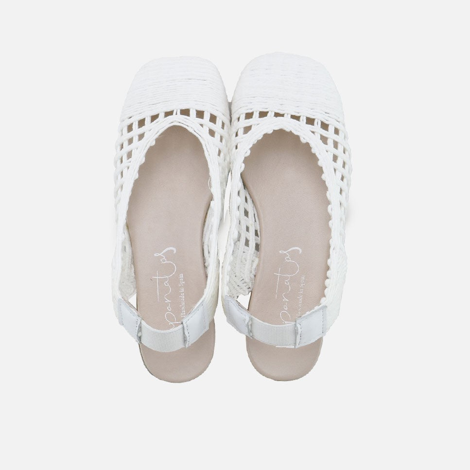 White Corduroy Ballerinas | Eli 1957