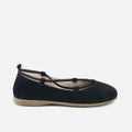 Elibasic Black Suede Elastic Ballerinas | Eli 1957