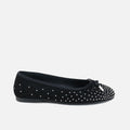 Black Suede Studded Glove Ballerinas | Eli 1957