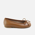 Papanatas Cognac Square Toe Ballerinas | Eli 1957