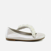 Bailarinas Tira Cruzada Flores Beig | Eli 1957