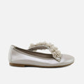Nude Floral Cross Strap Ballerinas | Eli 1957