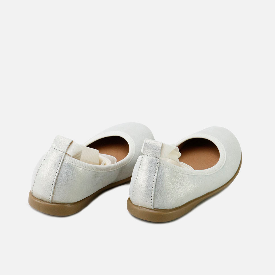 Ballerinas with elastic ribbons beige puntini Elibasic | Eli 1957