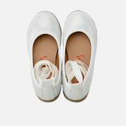 Ballerinas with elastic ribbons beige puntini Elibasic | Eli 1957