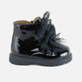 Sibaritas Black Patent Leather Tulle Bow Boots | Eli 1957