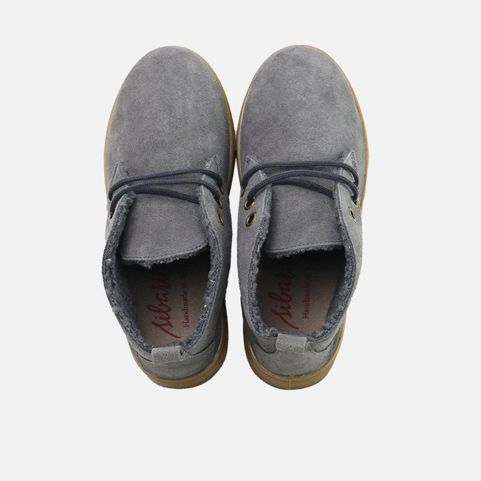 STIVALI SPORTIVI ALLACCIATI IN CAMOSCIO GRIGIO ELIBASIC