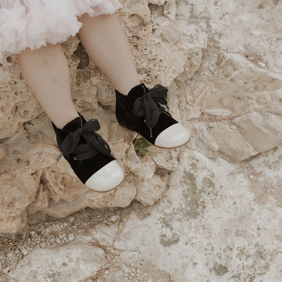 Cute Black Plumeti First Steps Boot | Eli 1957