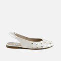Beige Studded Backless Shoes | Eli 1957