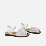 Elibasic Pink Flocked Menorcan Sandals | Eli 1957