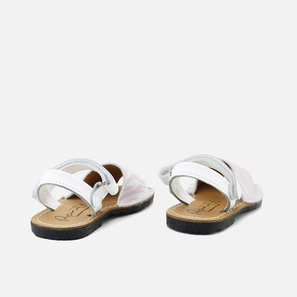 Elibasic Pink Flocked Menorcan Sandals | Eli 1957
