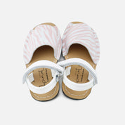 Elibasic Pink Flocked Menorcan Sandals | Eli 1957