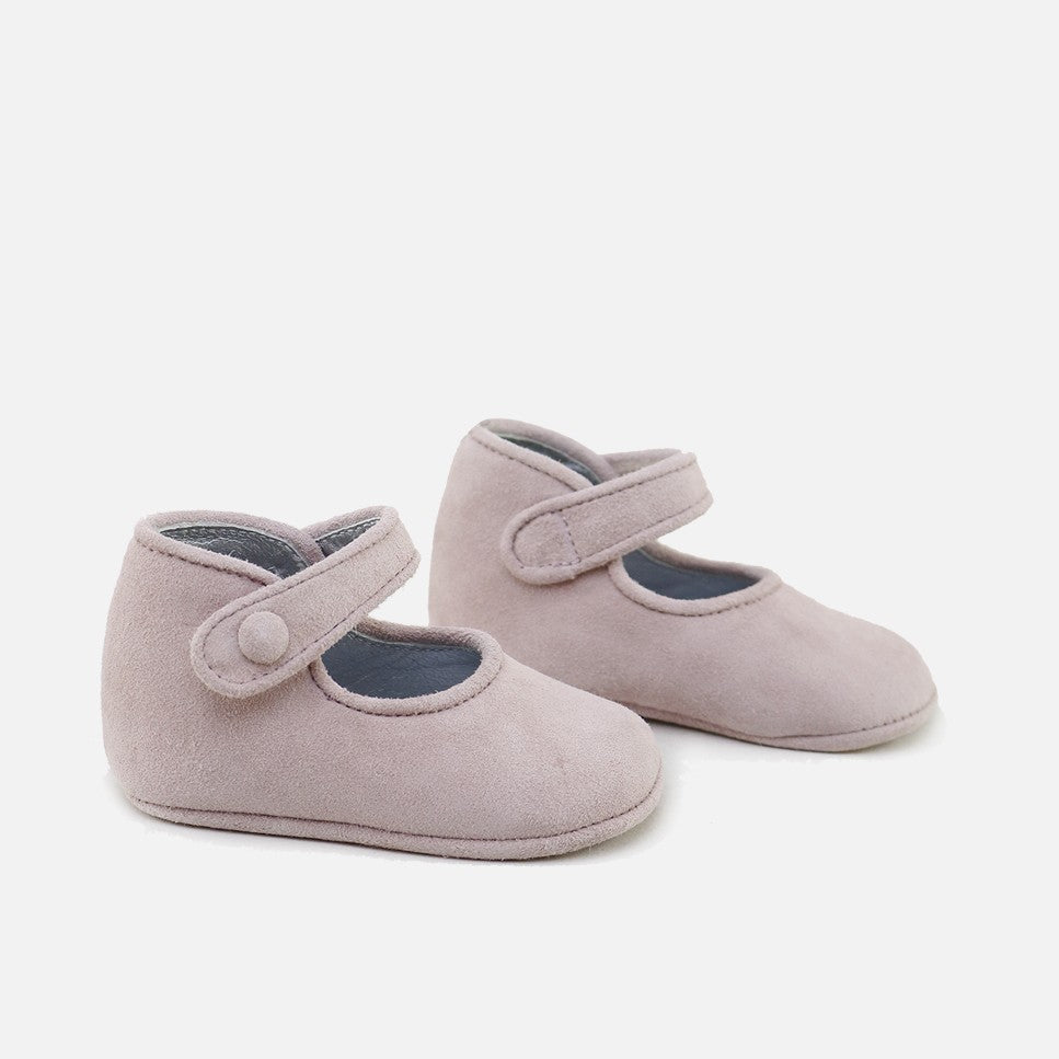 Cute Pink Suede Baby Mary Janes | Eli 1957