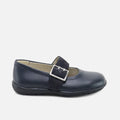 Navy Blue Suede Buckle School Mary Janes | Eli 1957