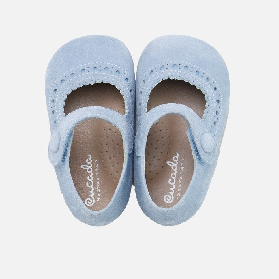 Bluefog First Steps Suede Chopped Mary Janes by Eli 1957