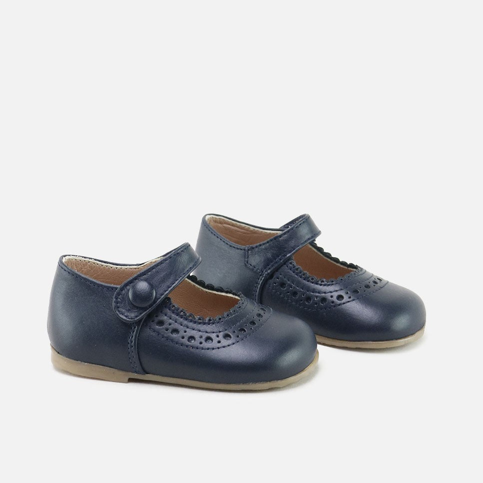 Cute Navy First Steps Choppy Mary Janes | Eli 1957