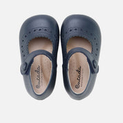 Cute Navy First Steps Choppy Mary Janes | Eli 1957