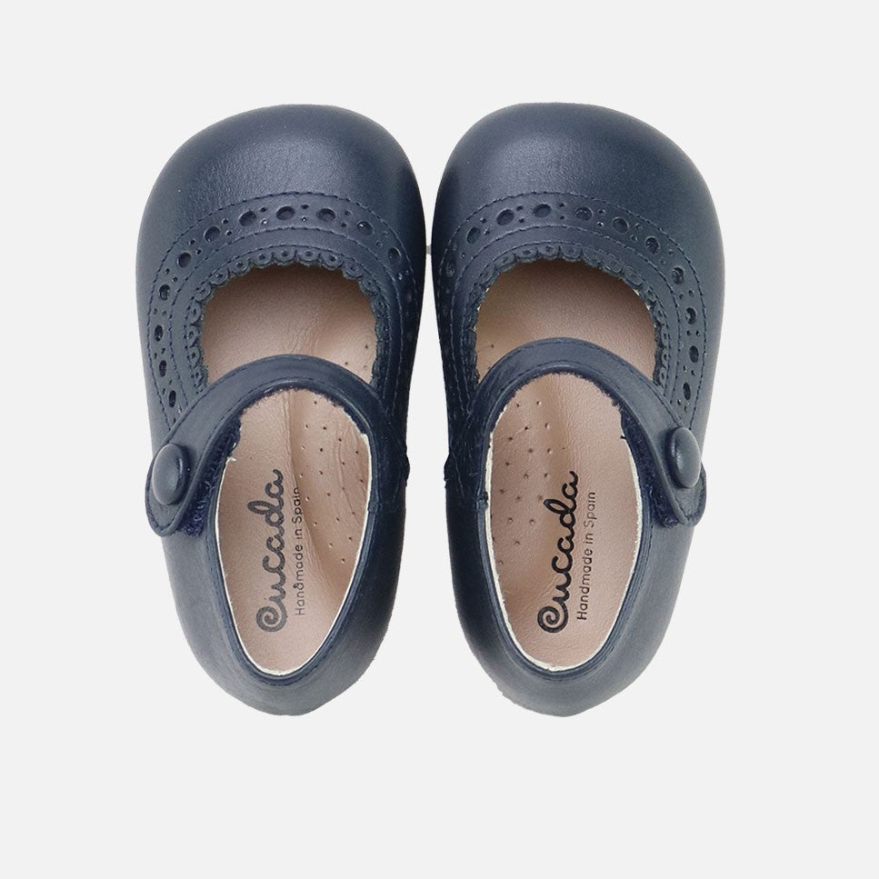 Cute Navy First Steps Choppy Mary Janes | Eli 1957
