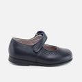 Navy Blue Chopped Mary Janes with a Sticky Closure by Sibaritas | Eli 1957