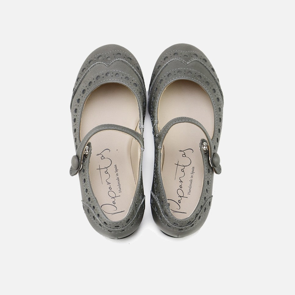 Papanatas Gray Wingtip Mary Janes | Eli 1957