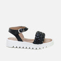 Black Bubble Braid Sandals | Eli 1957