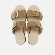 Sandalias Plataforma Yute Serraje Cuero Papanatas | Eli 1957