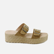 Sandalias Plataforma Yute Serraje Cuero Papanatas | Eli 1957