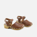 Papanatas Hazelnut Die-Cut Leather Clogs | Eli 1957
