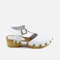 Papanatas White Cowhide Clogs | Eli 1957