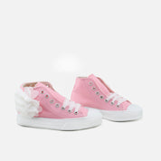 Botas Lona rosa Flor Blanca Plumeti Urban57 | Eli 1957