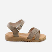 Papanatas Stone-Embossed Leather Gel Sandals | Eli 1957