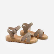 Papanatas Stone-Embossed Leather Gel Sandals | Eli 1957