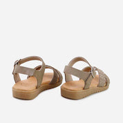 Papanatas Stone-Embossed Leather Gel Sandals | Eli 1957