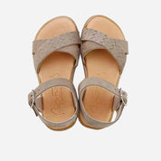 Papanatas Stone-Embossed Leather Gel Sandals | Eli 1957