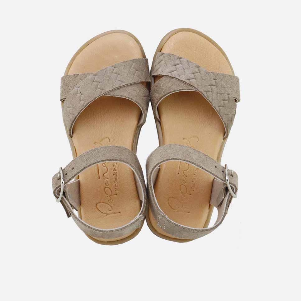 Papanatas Stone-Embossed Leather Gel Sandals | Eli 1957