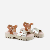 Sandalias Gel  tiras champagne Papanatas | Eli 1957